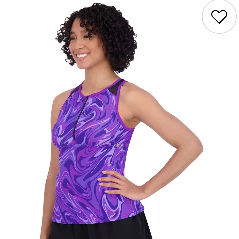 Zero Exposure Eclipse Tankini Top  Sz M NWT